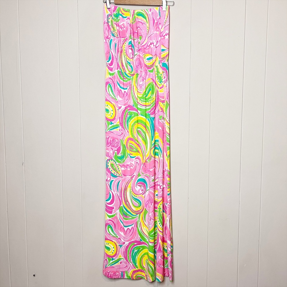 Lilly Pulitzer Marlisa Strapless Maxi Dress Pink Flamingo All Nighter Small - Picture 3 of 11